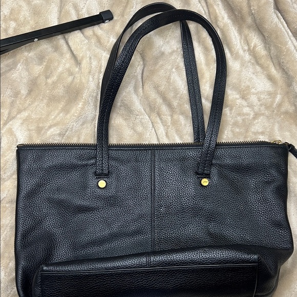 J. Crew Handbags - J. Crew Black Leather Tote Bag